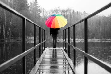 rain depression woman alone lonely