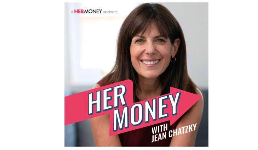 HerMoney 2023 podcast art. Jean Chatzky smiles at the camera with the HerMoney logo across the bottom.